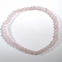 Bracelet en Quartz Rose perles rondes 4mm