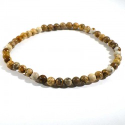 Bracelet en jaspe paysage perles rondes 4mm