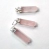 Pendentif pointe sertie en quartz rose 3cm