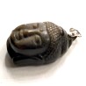 Pendentif tête de bouddha en obsidienne dorée