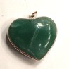 Pendentif coeur en aventurine serti argent