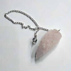 Pendule brut en quartz rose...