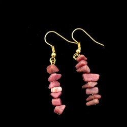 Boucles d'oreilles baroques en Rhodonite