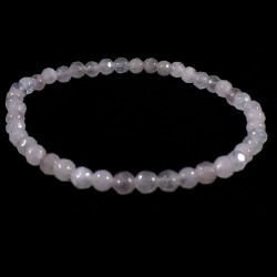 bracelet en quartz rose perles facettées 4mm