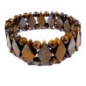 bracelet en oeil de tigre losanges et boules