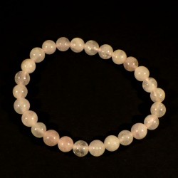 Bracelet enfant en quartz rose perles rondes 6mm