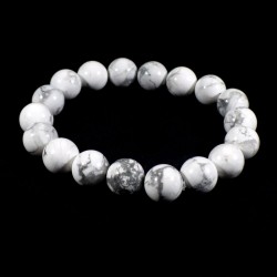 Bracelet en Howlite perles rondes 10mm