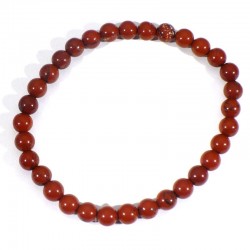 Bracelet en Jaspe rouge perles rondes 6mm