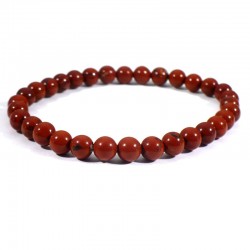 Bracelet en Jaspe rouge perles rondes 6mm