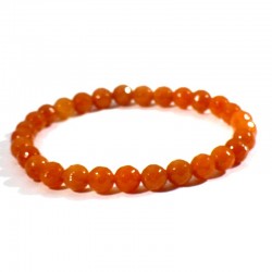 Bracelet en Aventurine orange perles facettées 6mm