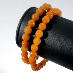 Bracelet en Aventurine orange perles facettées 6mm