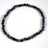 Bracelet en Obsidienne neige perles facettées 4mm