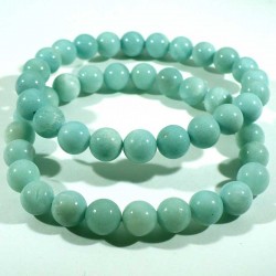 Bracelet en amazonite perles rondes 8mm