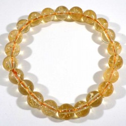 Bracelet en citrine perles rondes 8mm