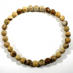 Bracelet en jaspe paysage perles rondes 6mm