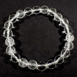 bracelet en cristal de roche perles facettées 8mm
