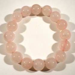 Bracelet en quartz rose perles rondes 12mm