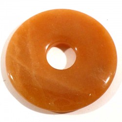 Pendentif donuts en aventurine orange 4cm