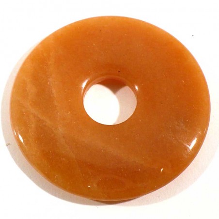 Pendentif donuts en aventurine orange 4cm