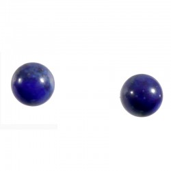 puces d'oreilles en lapis-lazuli tige argent