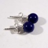 puces d'oreilles en lapis-lazuli tige argent