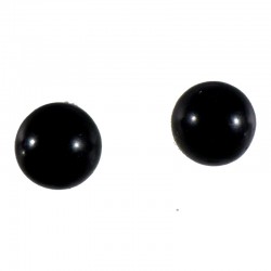 puces d'oreilles en obsidienne tige argent